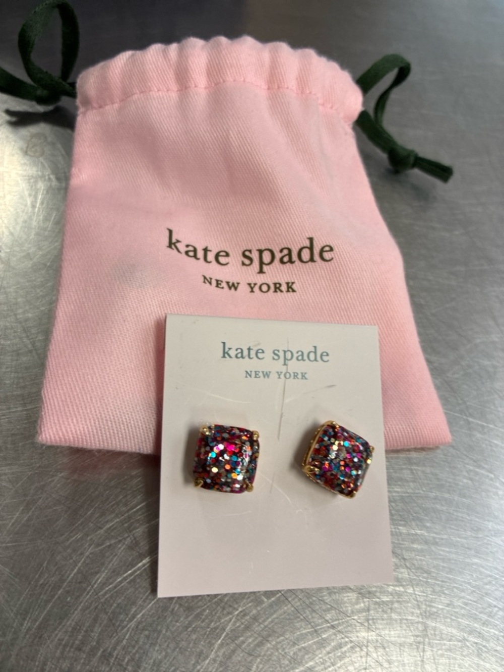 kate spade Multicolor Glitter Cluster Stud Earrings - Picture 5 of 5